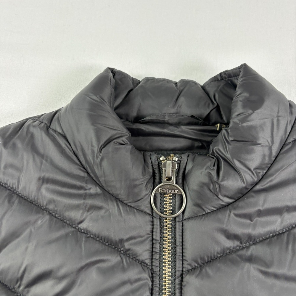 Barbour Jacket Womens Size 6 Black Quilted Hargate Sweat Full Zip Coat - Picture 5 of 12